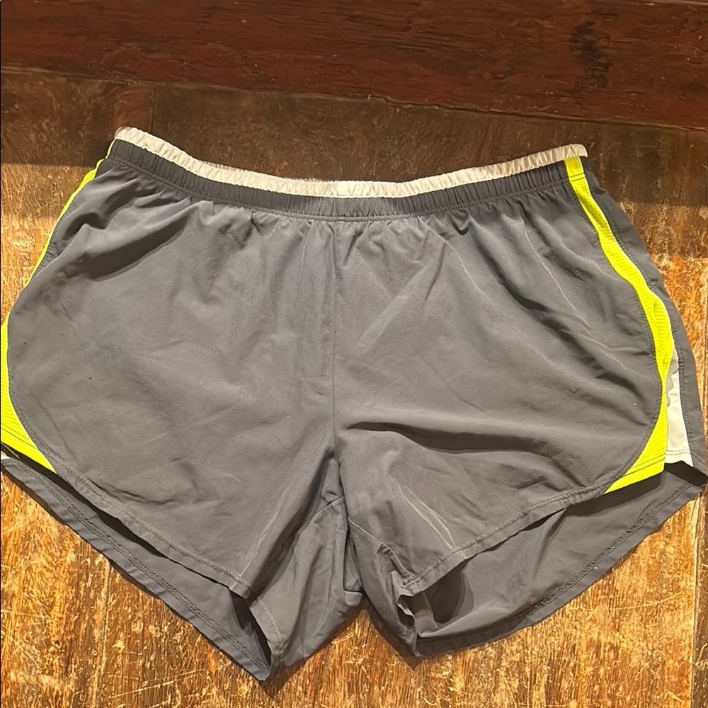 Saucony Gray and Yellow Athletic Shorts